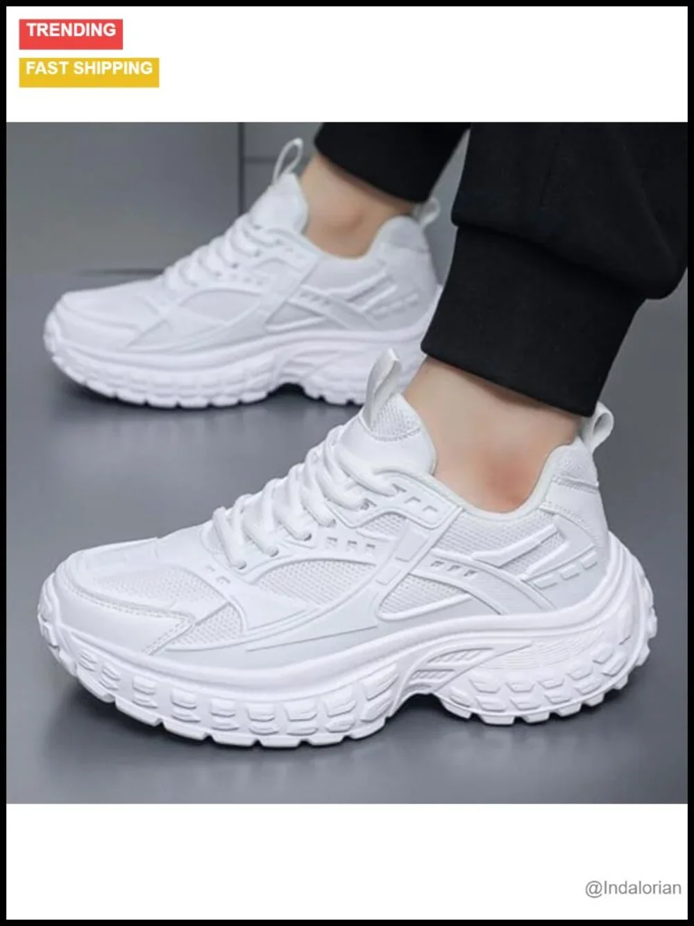 Chunky Dad Sneakers Men Platform Casual Lace-up Mesh Lightweight